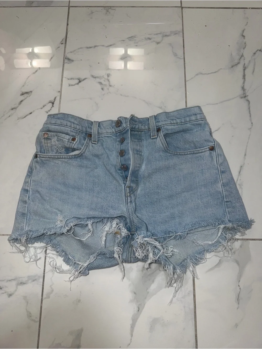 Levi's Light Blue Cutoff Denim Shorts